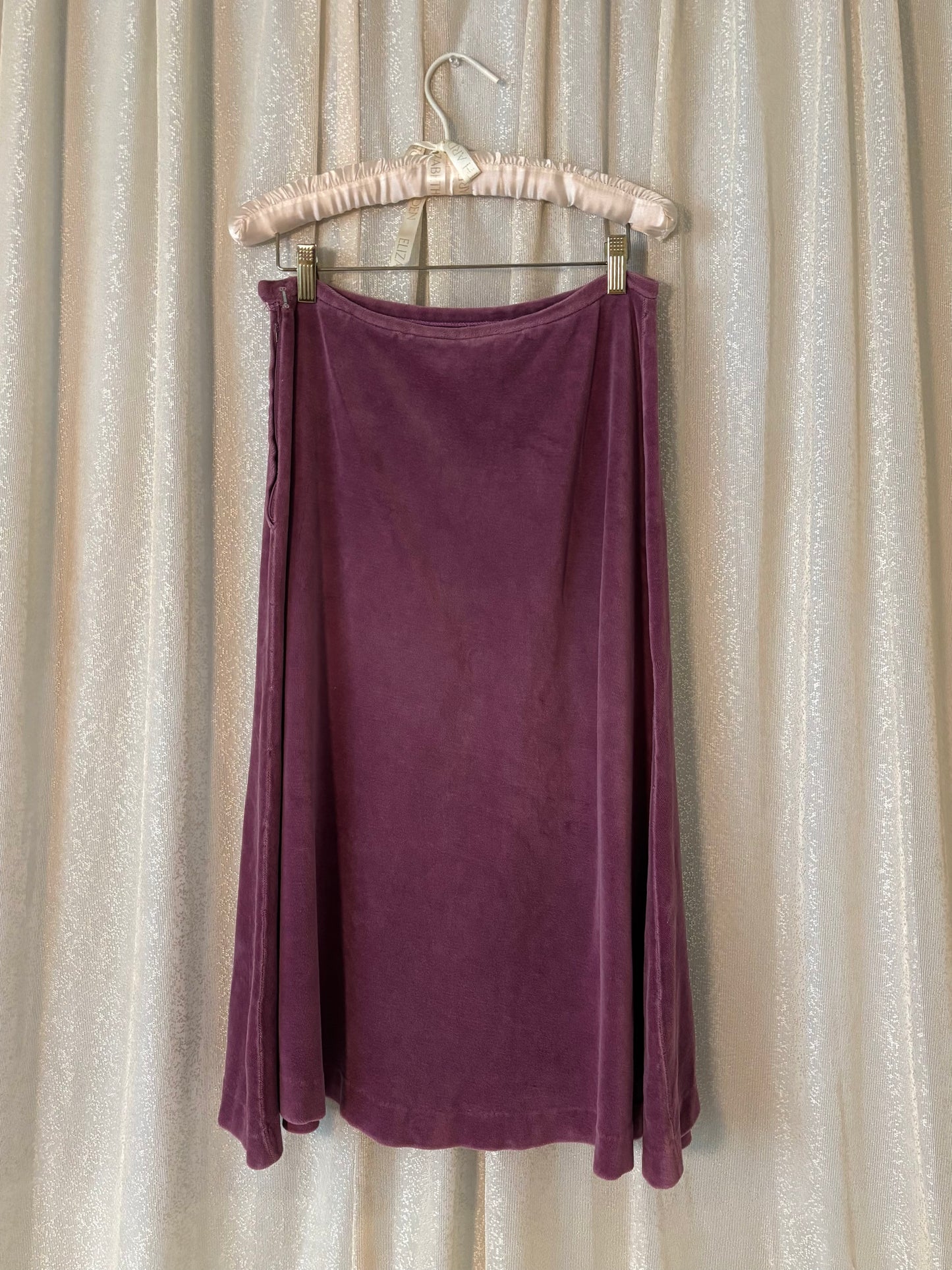 70s Betsey Johnson Alley Cat velvet midi skirt