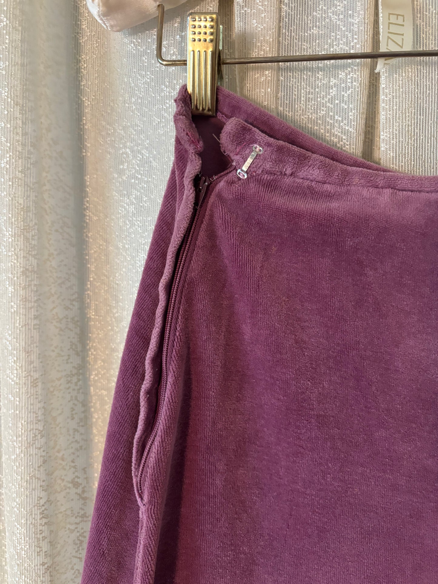 70s Betsey Johnson Alley Cat velvet midi skirt