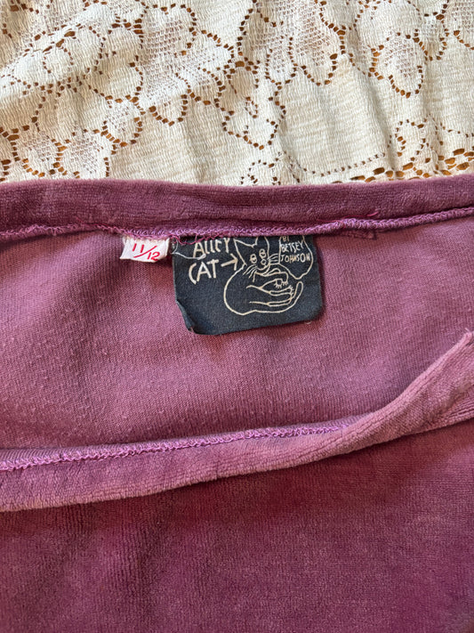 70s Betsey Johnson Alley Cat velvet midi skirt