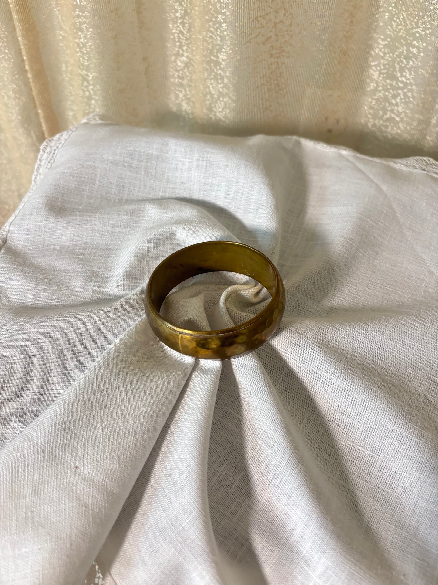 Gold hammered bangle