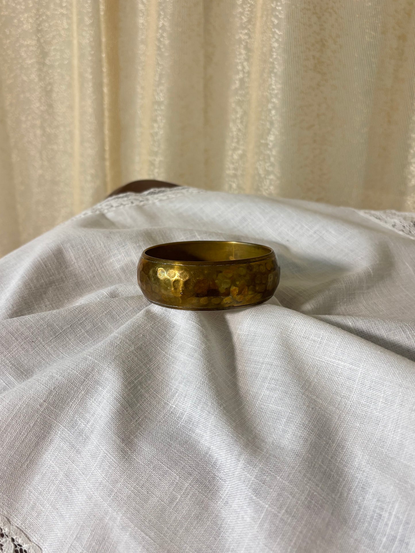 Gold hammered bangle
