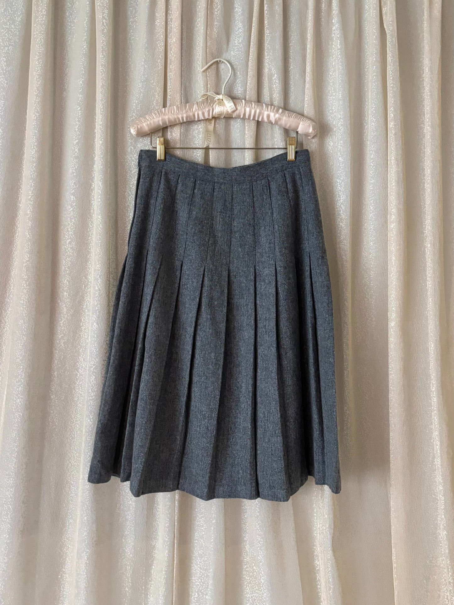 Vintage grey wool midi skirt