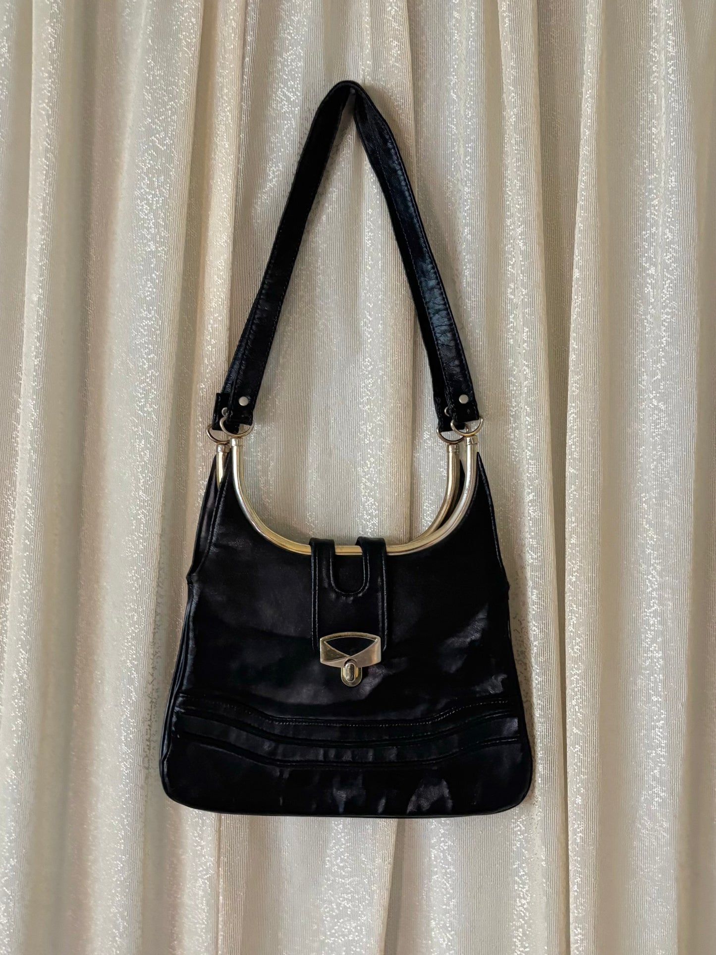 Vintage black leather purse