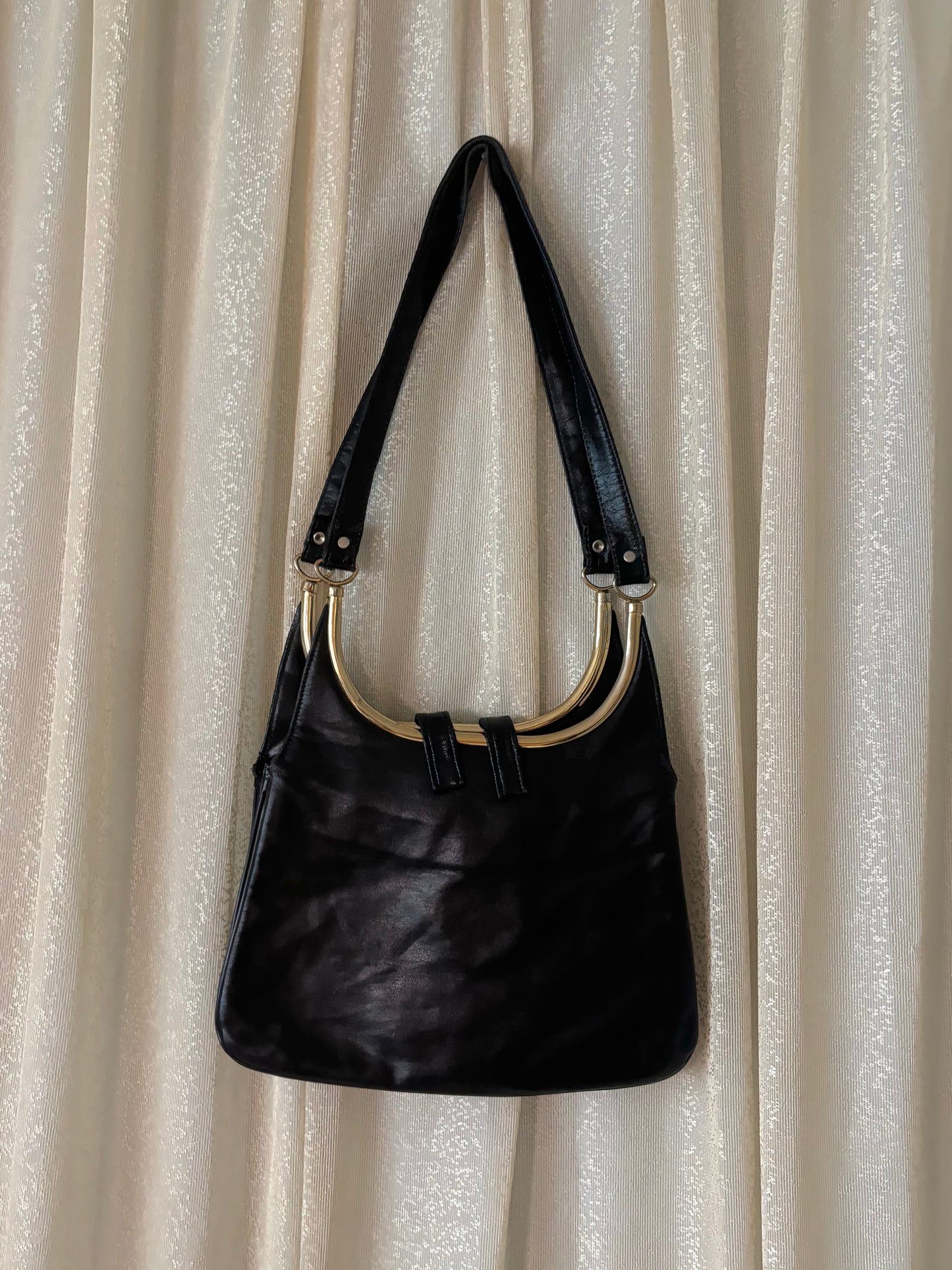 Vintage black leather purse