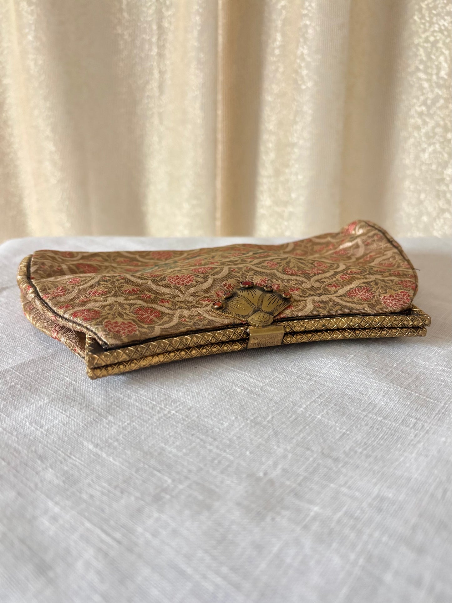 Silk brocade clutch