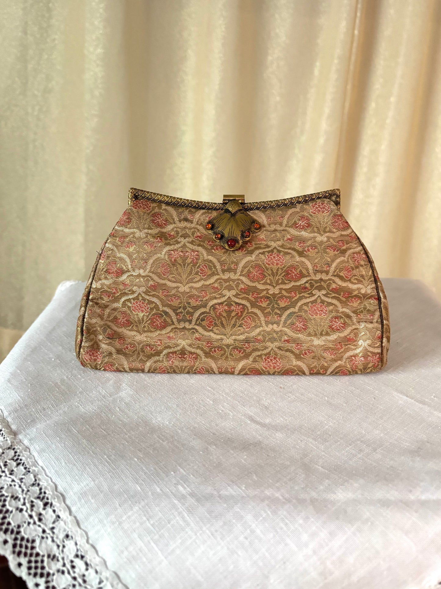 Silk brocade clutch