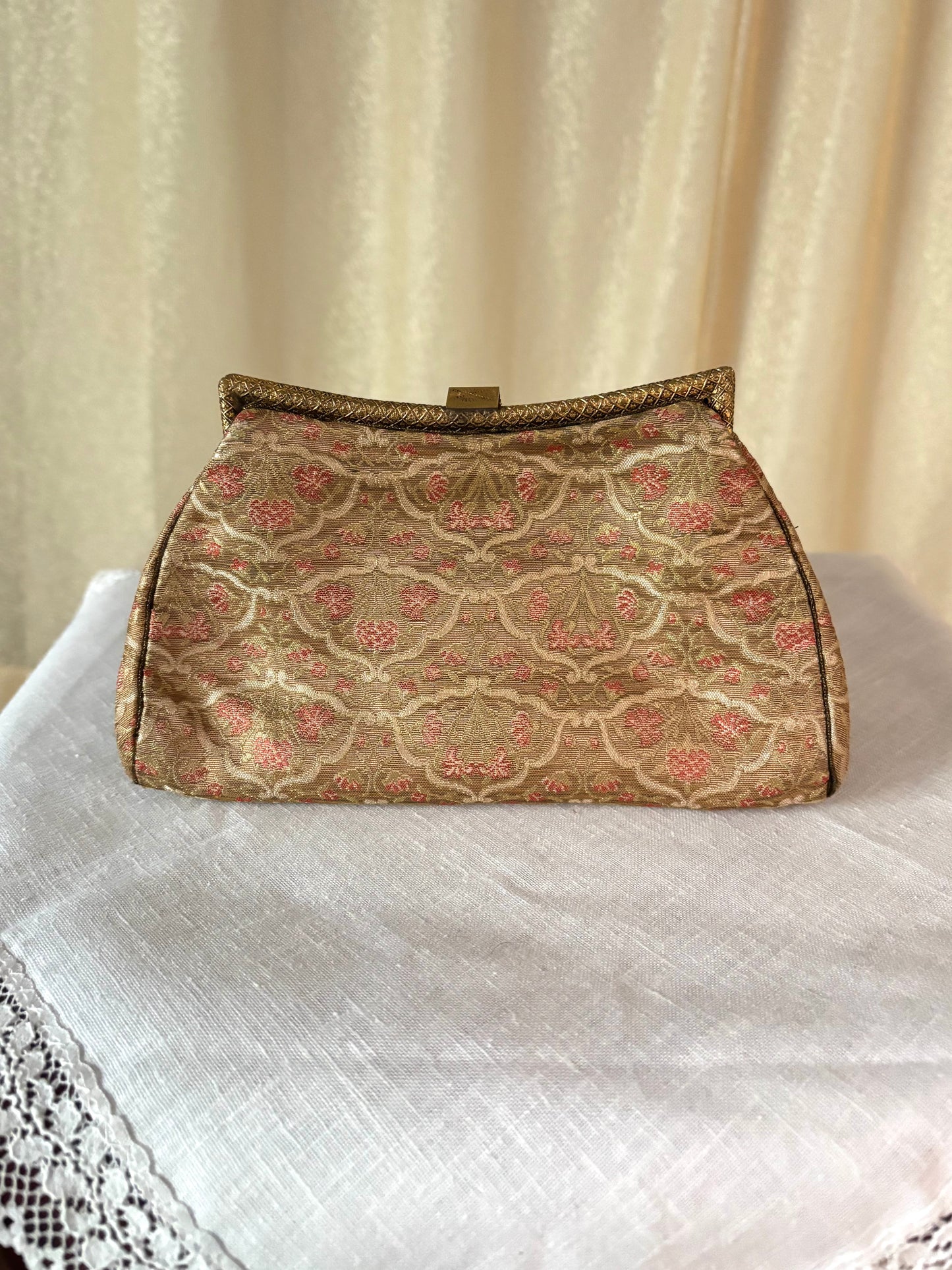 Silk brocade clutch