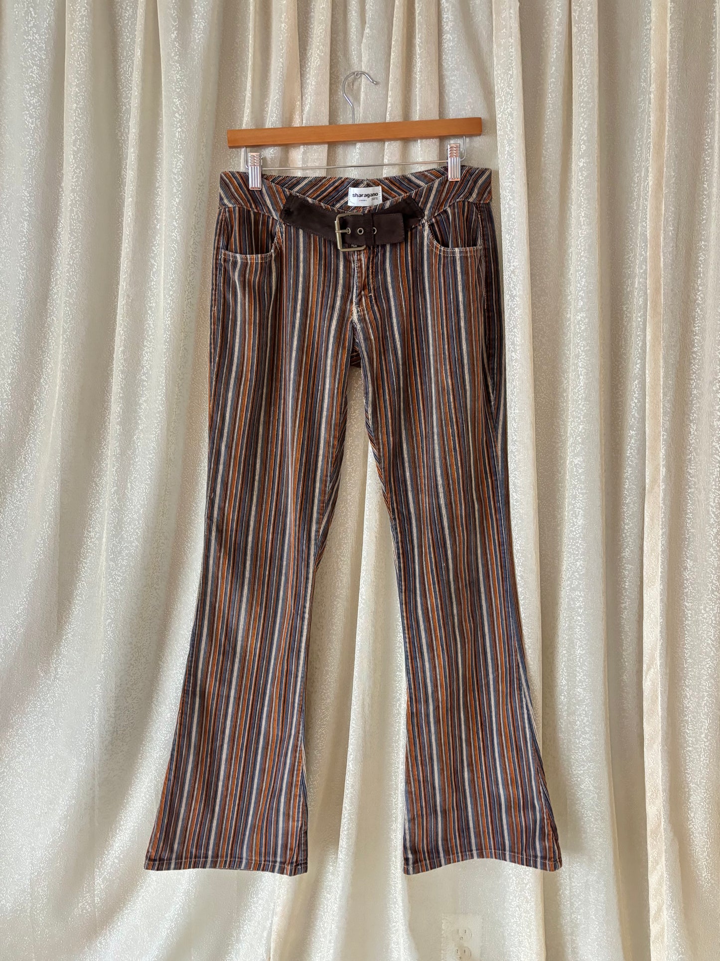 90s/00s pinstripe cotton corduroy flares