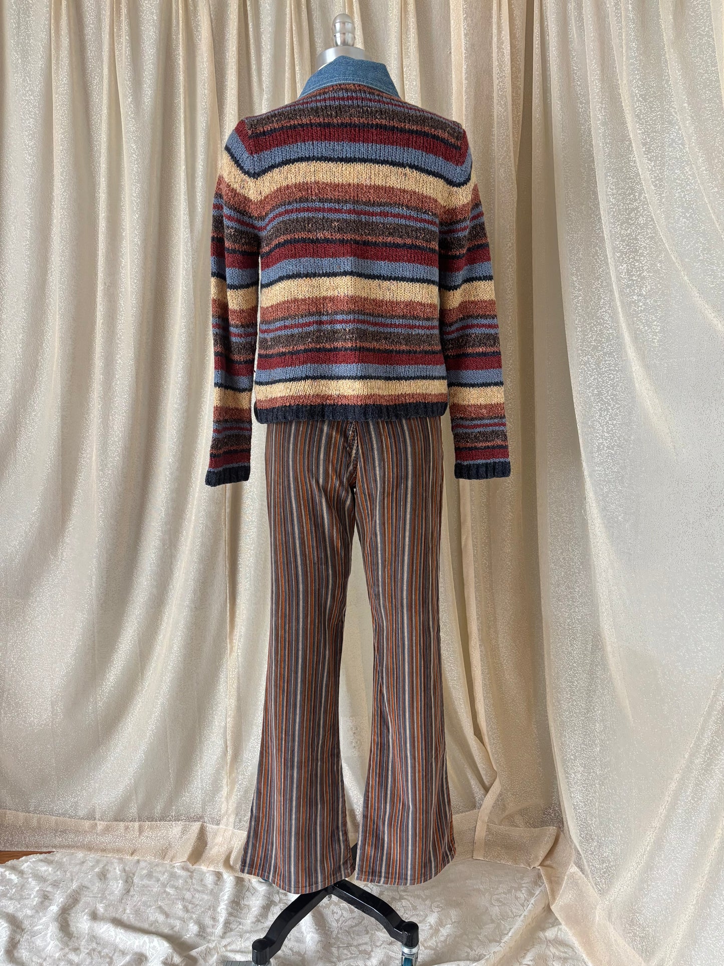 90s/00s pinstripe cotton corduroy flares
