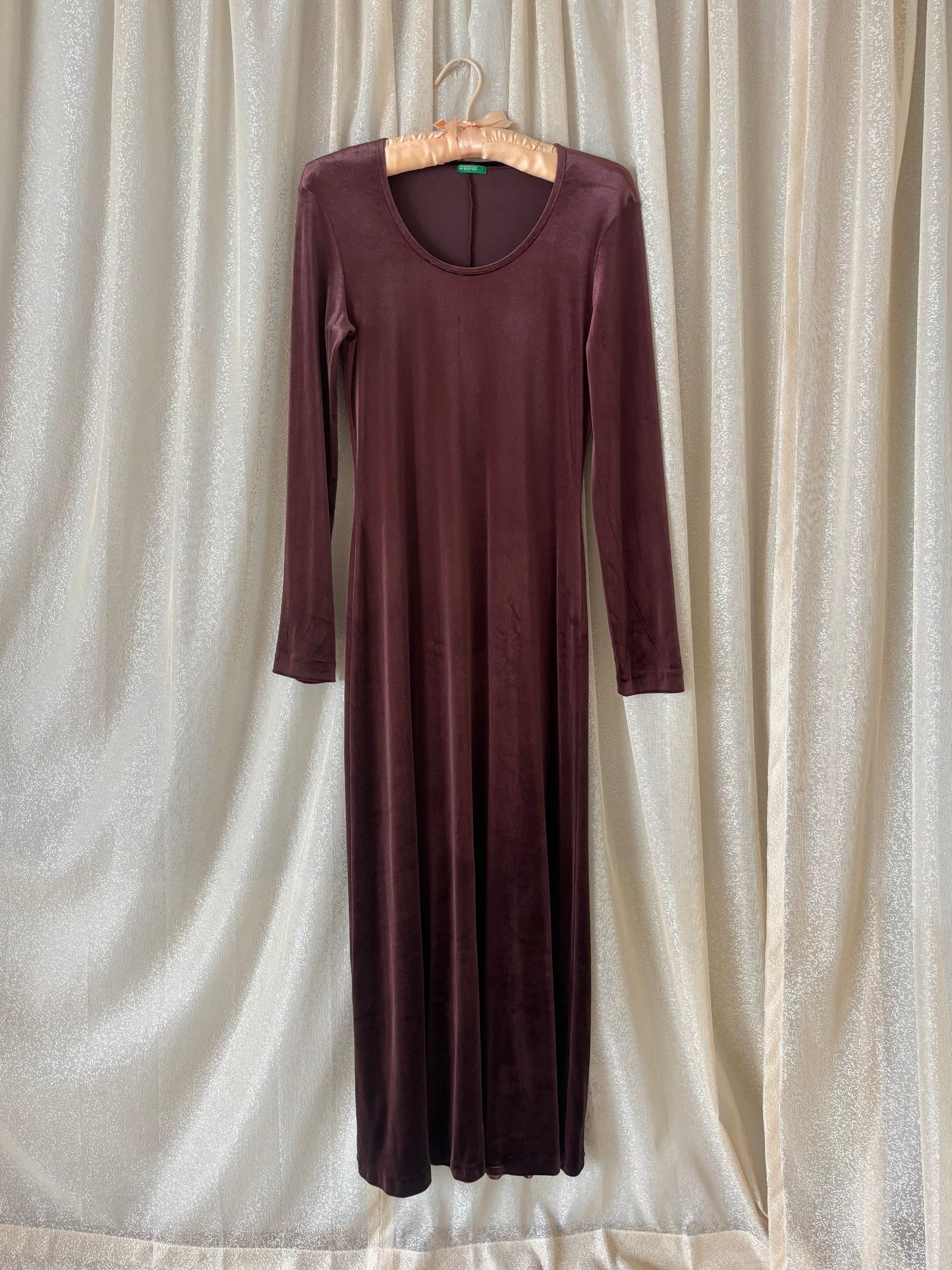 United Colors of Benetton maroon velvet maxi dress