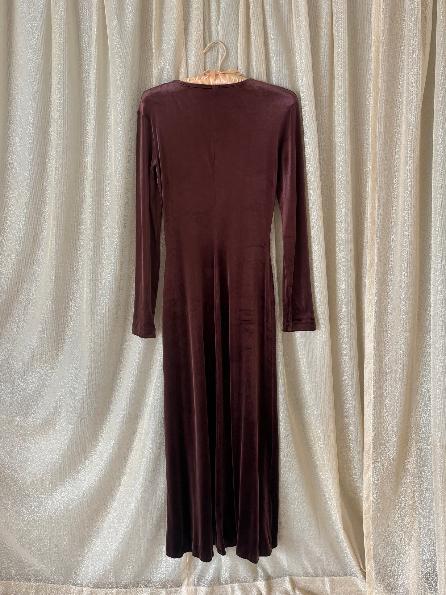 United Colors of Benetton maroon velvet maxi dress