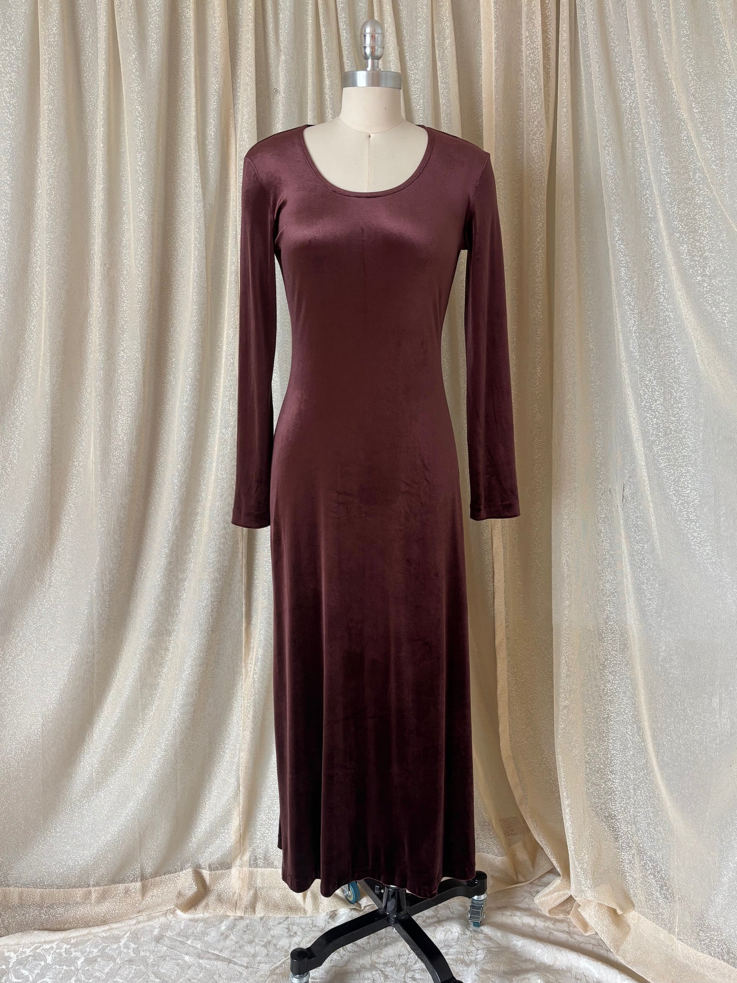 United Colors of Benetton maroon velvet maxi dress