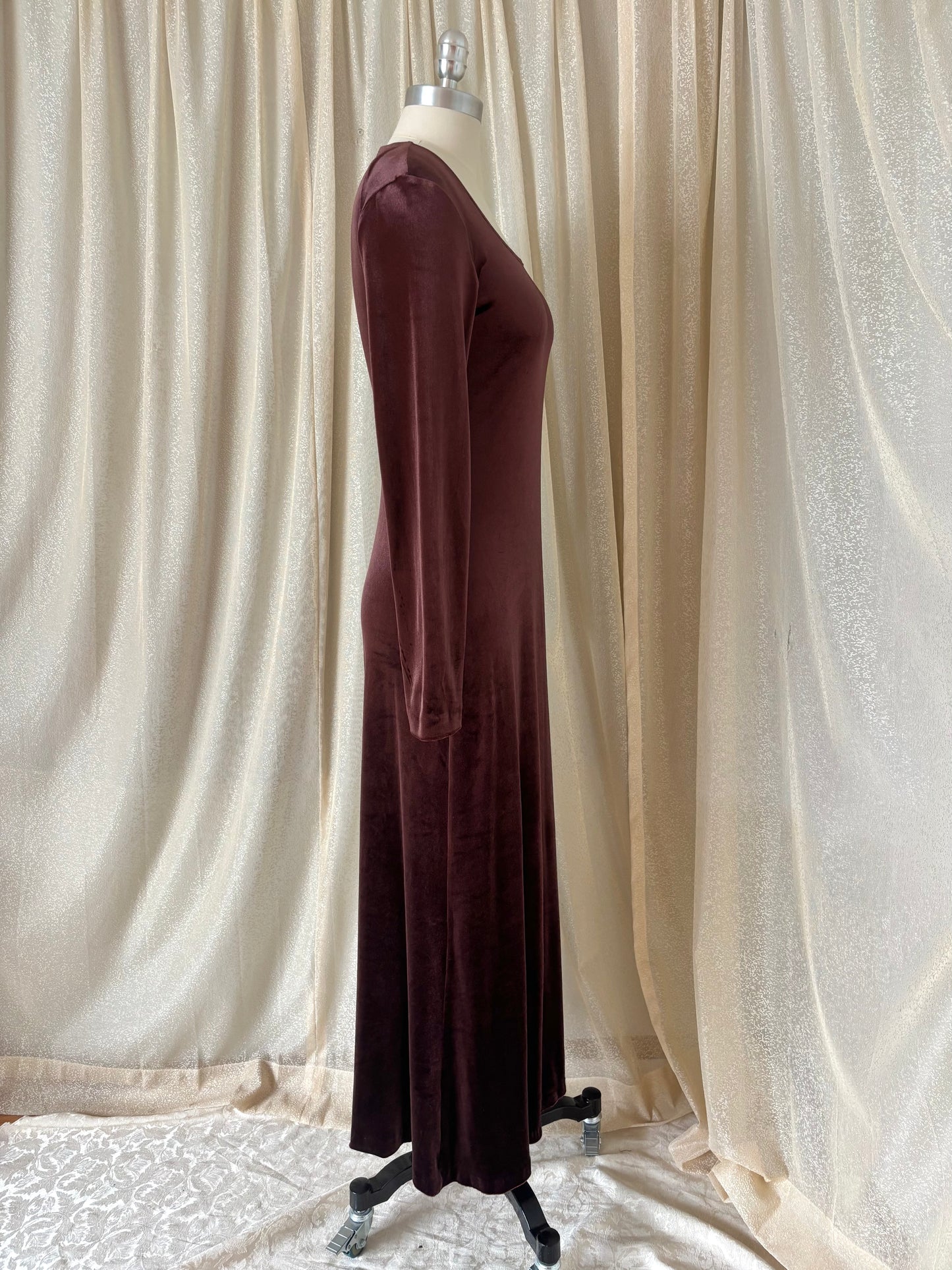 United Colors of Benetton maroon velvet maxi dress
