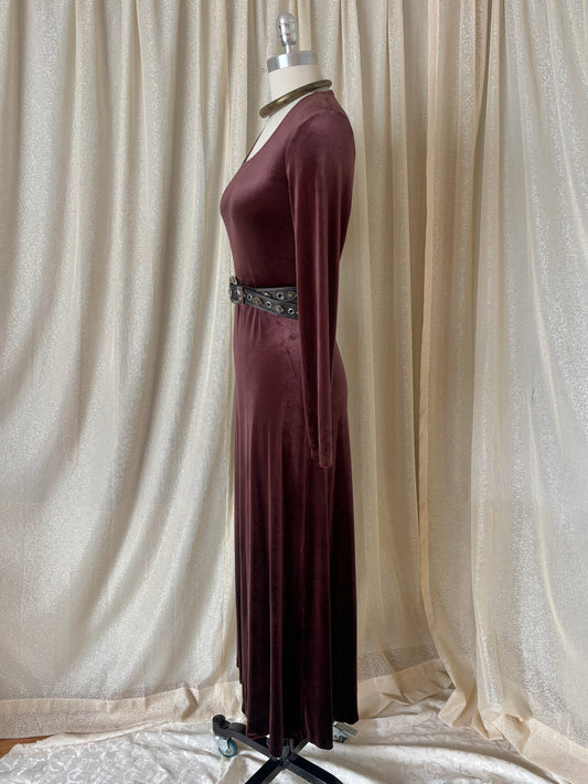 United Colors of Benetton maroon velvet maxi dress