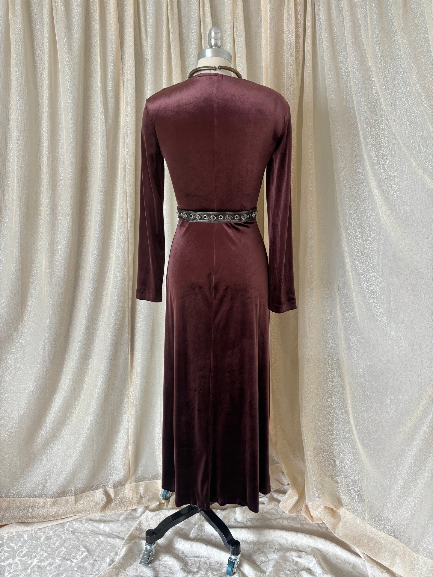 United Colors of Benetton maroon velvet maxi dress