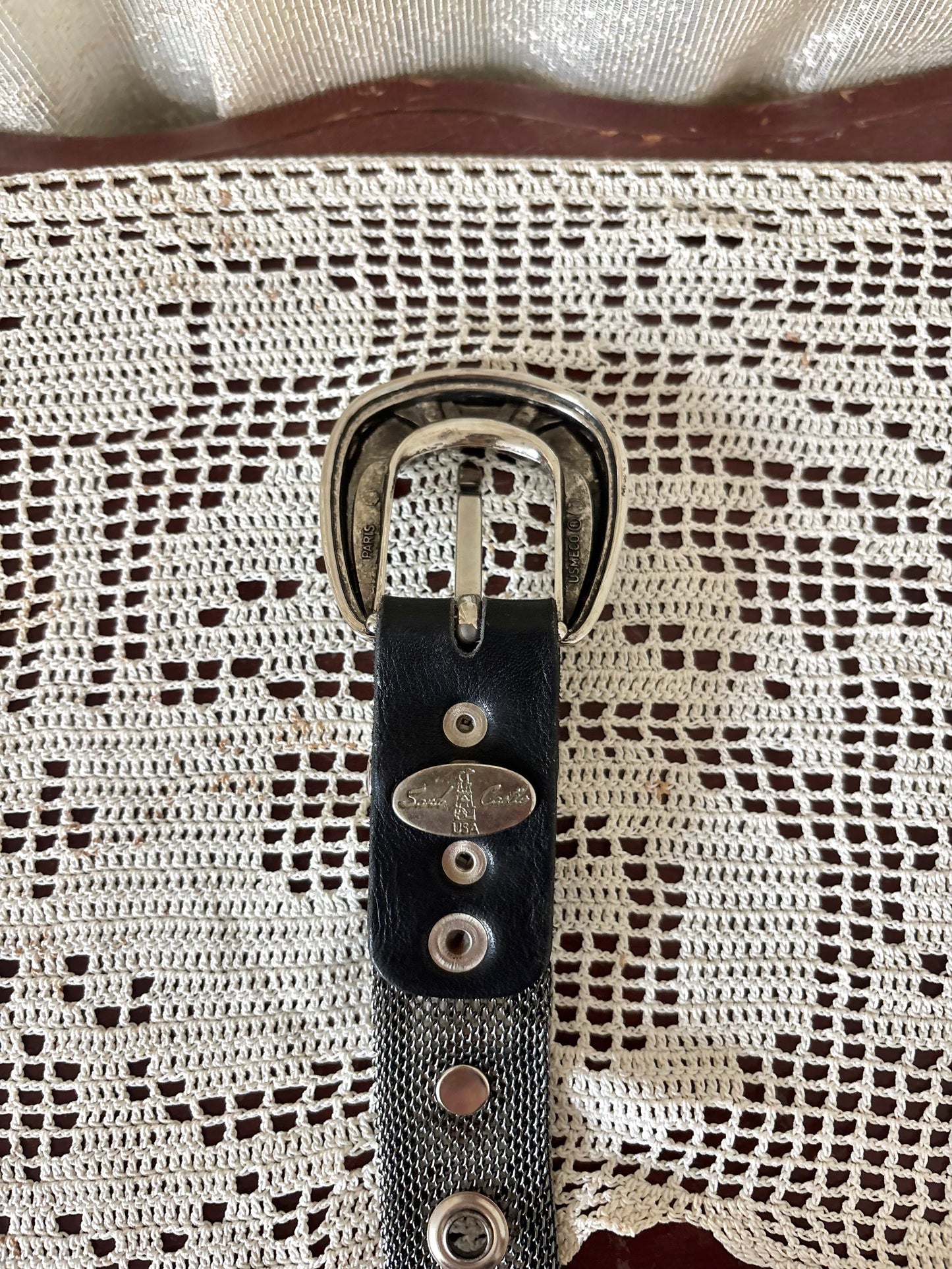 Vintage metallic mesh belt