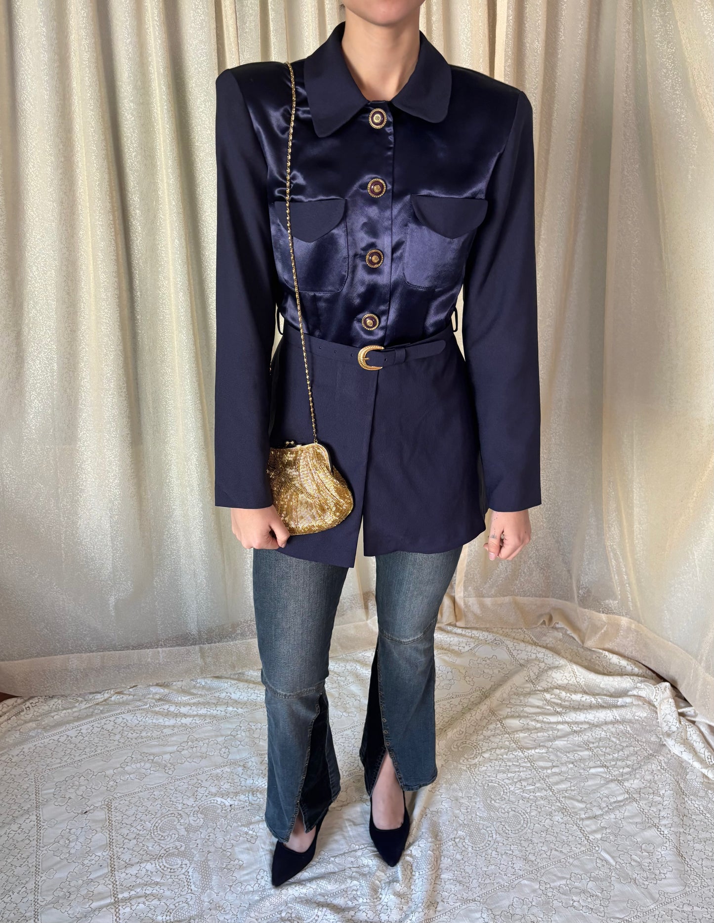 90s Mudd velvet denim flares