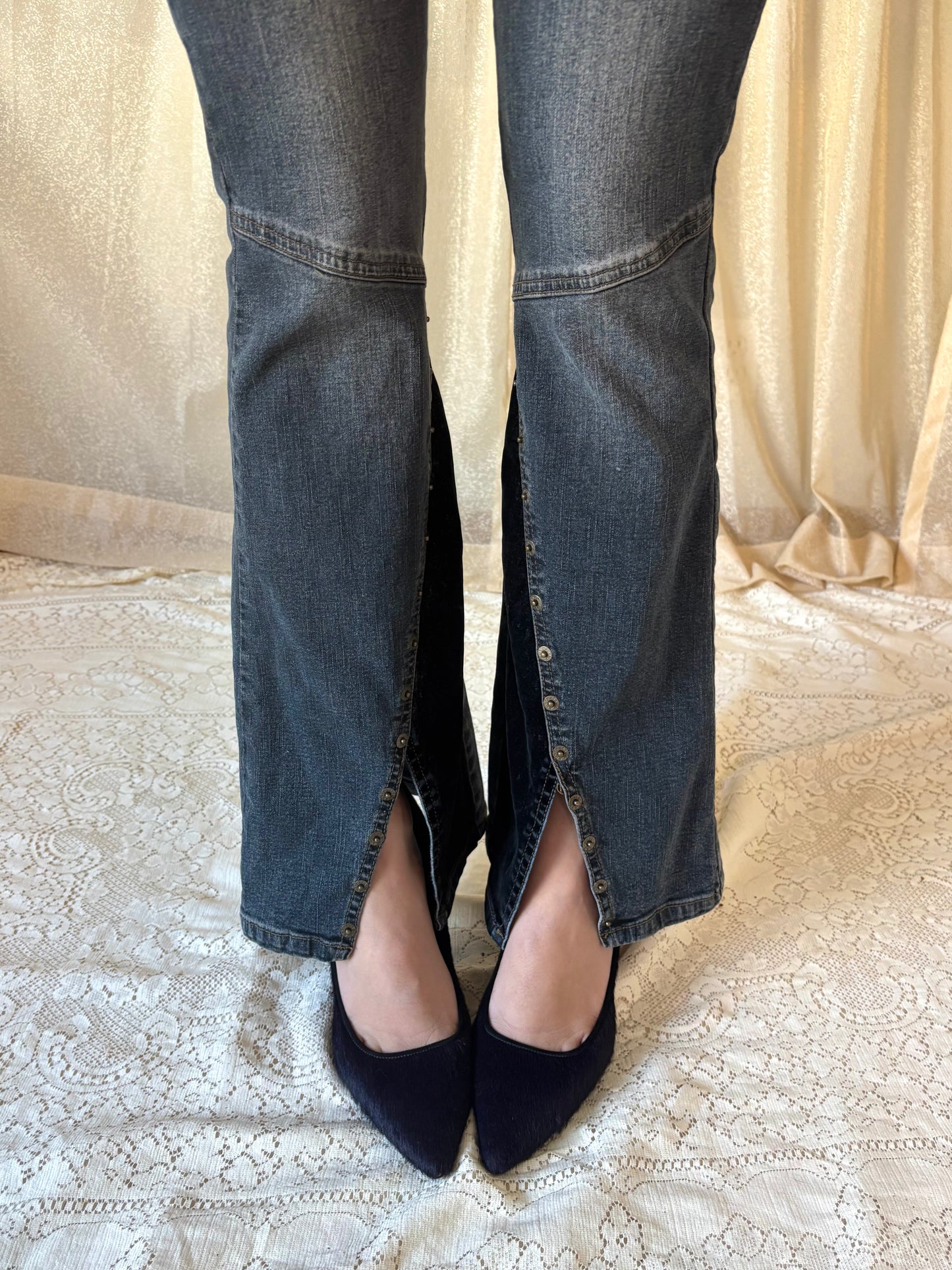 90s Mudd velvet denim flares
