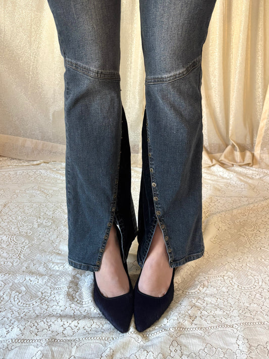 90s Mudd velvet denim flares