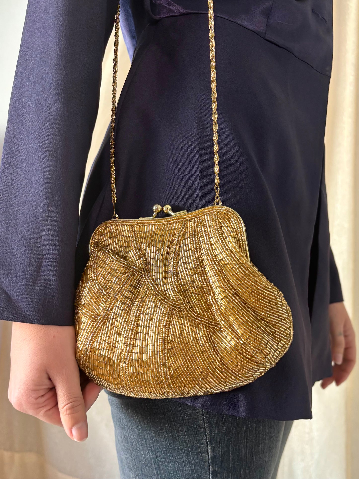 80s handmade beaded bag