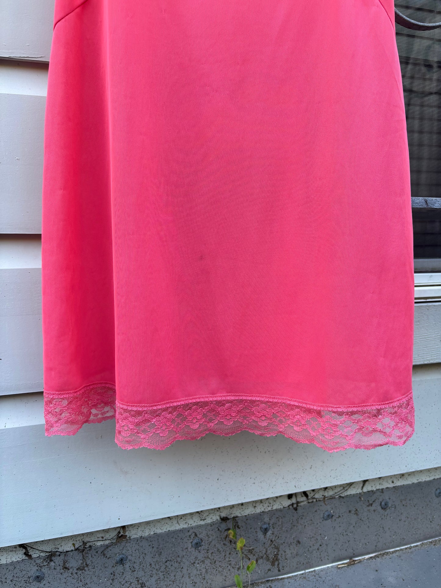 60s coral lace mini slip dress