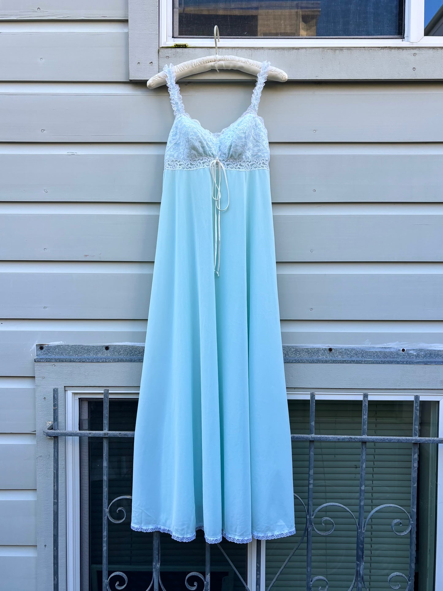 60s Olga Sleeping Pretty teal nightgown