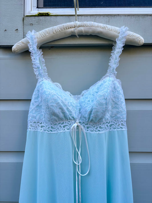 60s Olga Sleeping Pretty teal nightgown