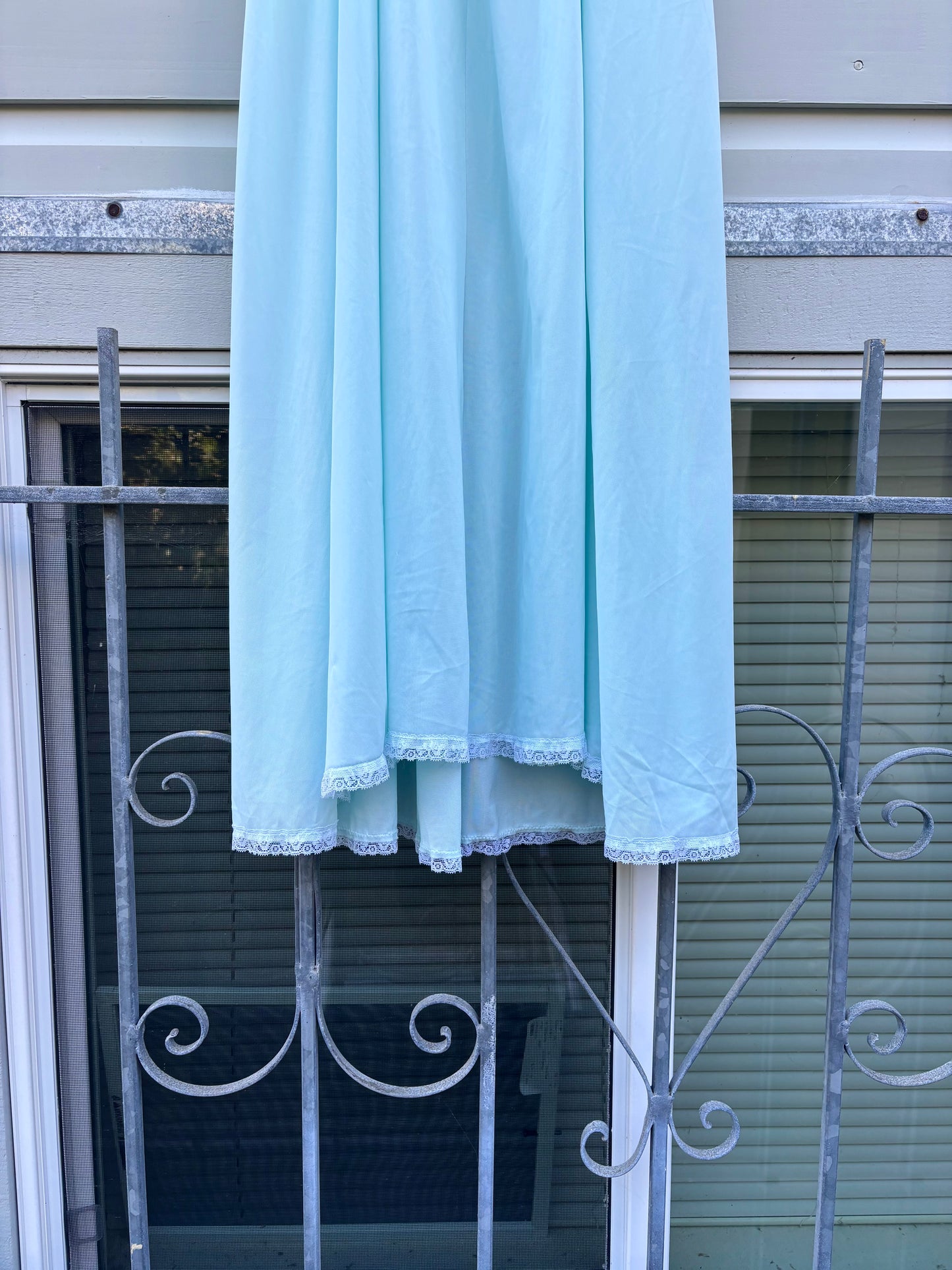 60s Olga Sleeping Pretty teal nightgown