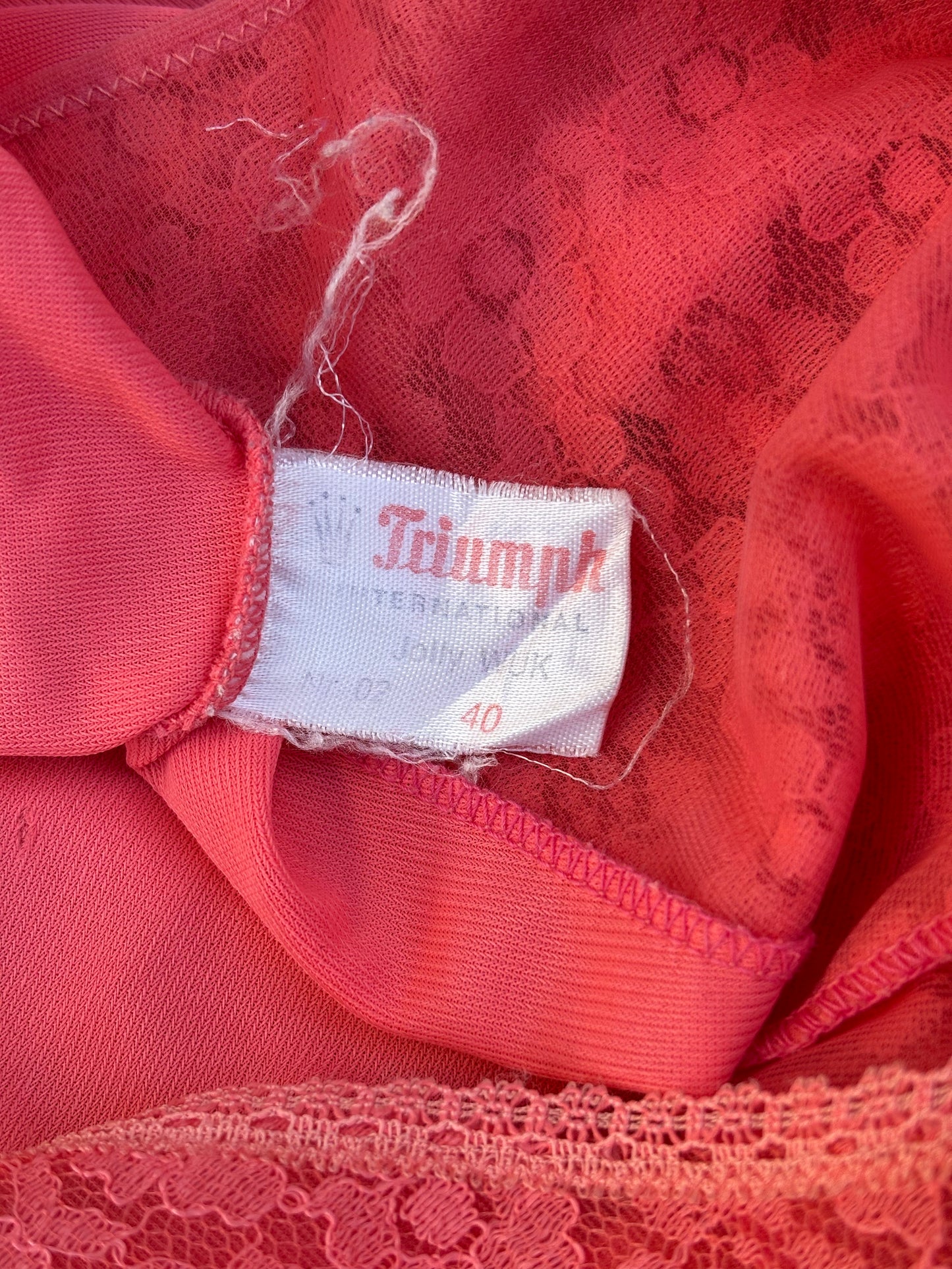 60s coral lace mini slip dress