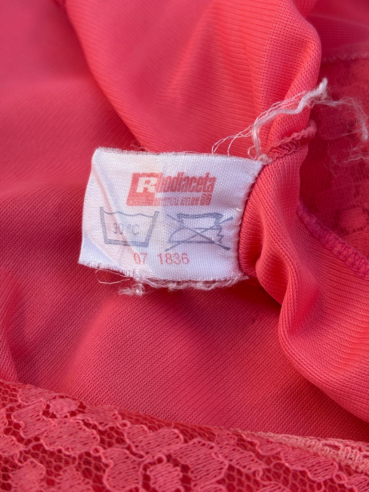 60s coral lace mini slip dress