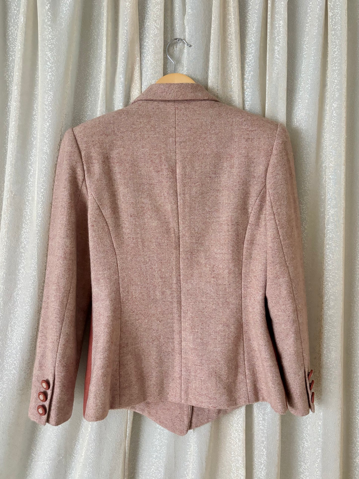 80s/90s wool curved stripe blazer