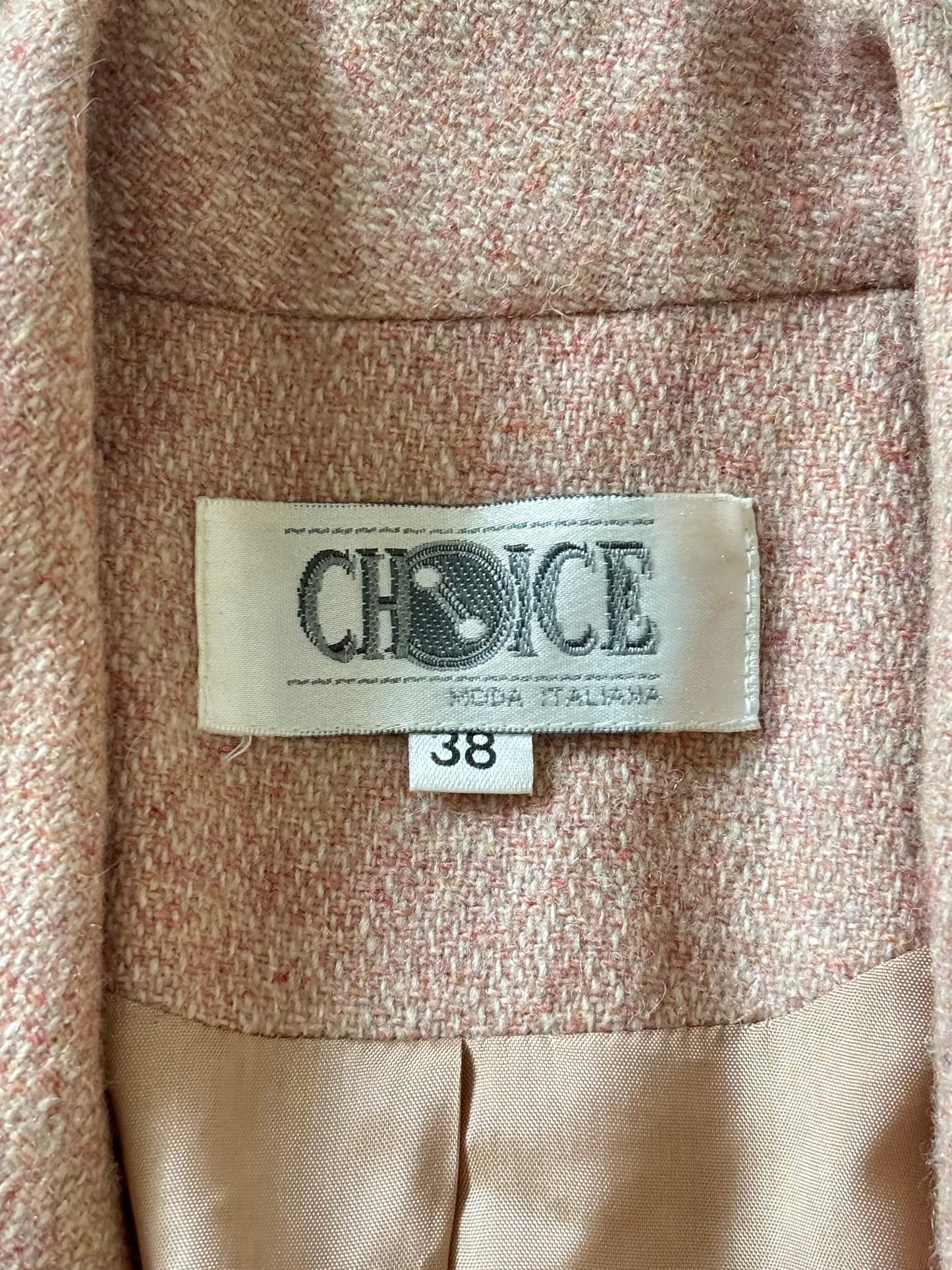 80s/90s wool curved stripe blazer
