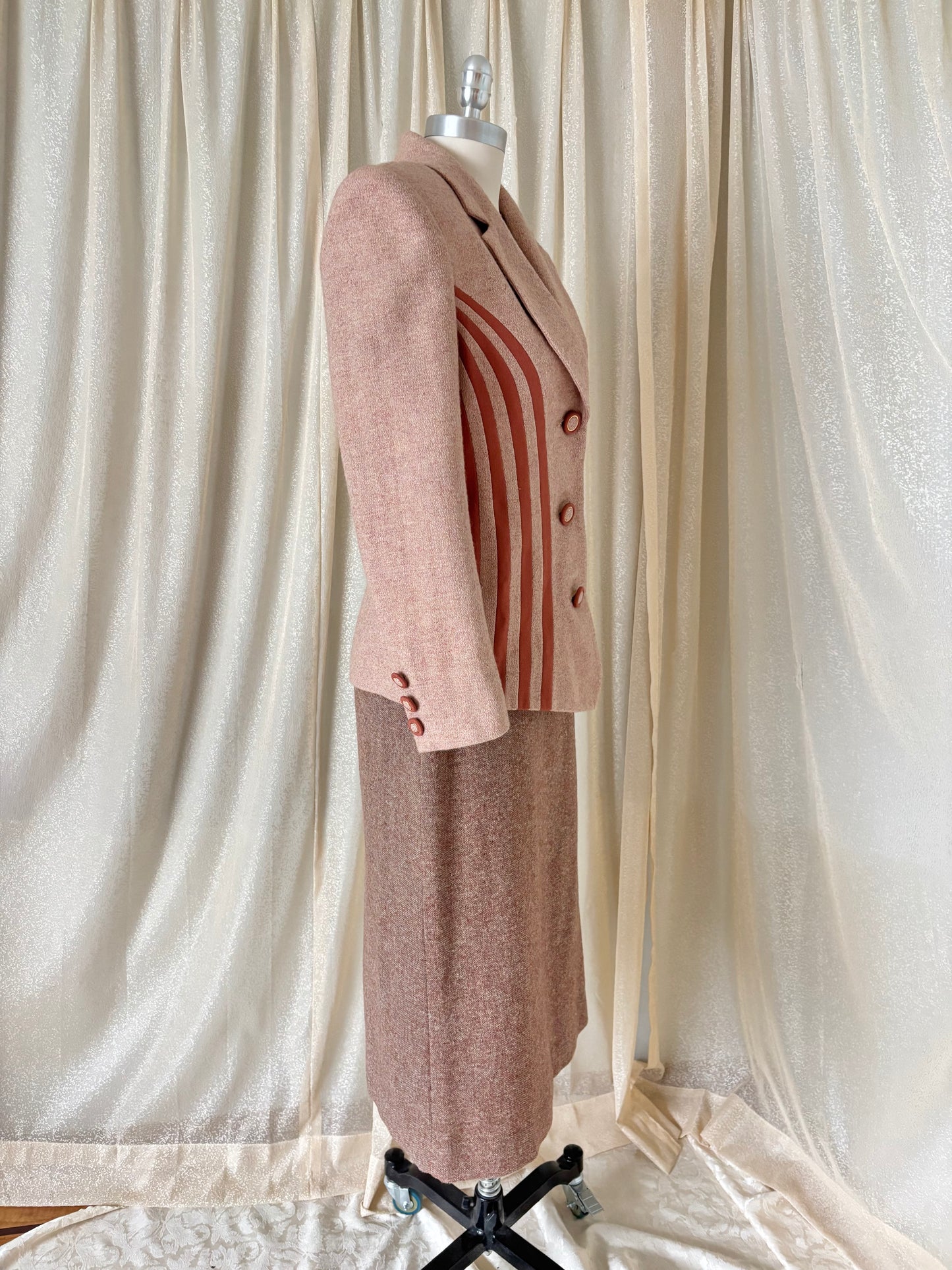 80s/90s wool curved stripe blazer