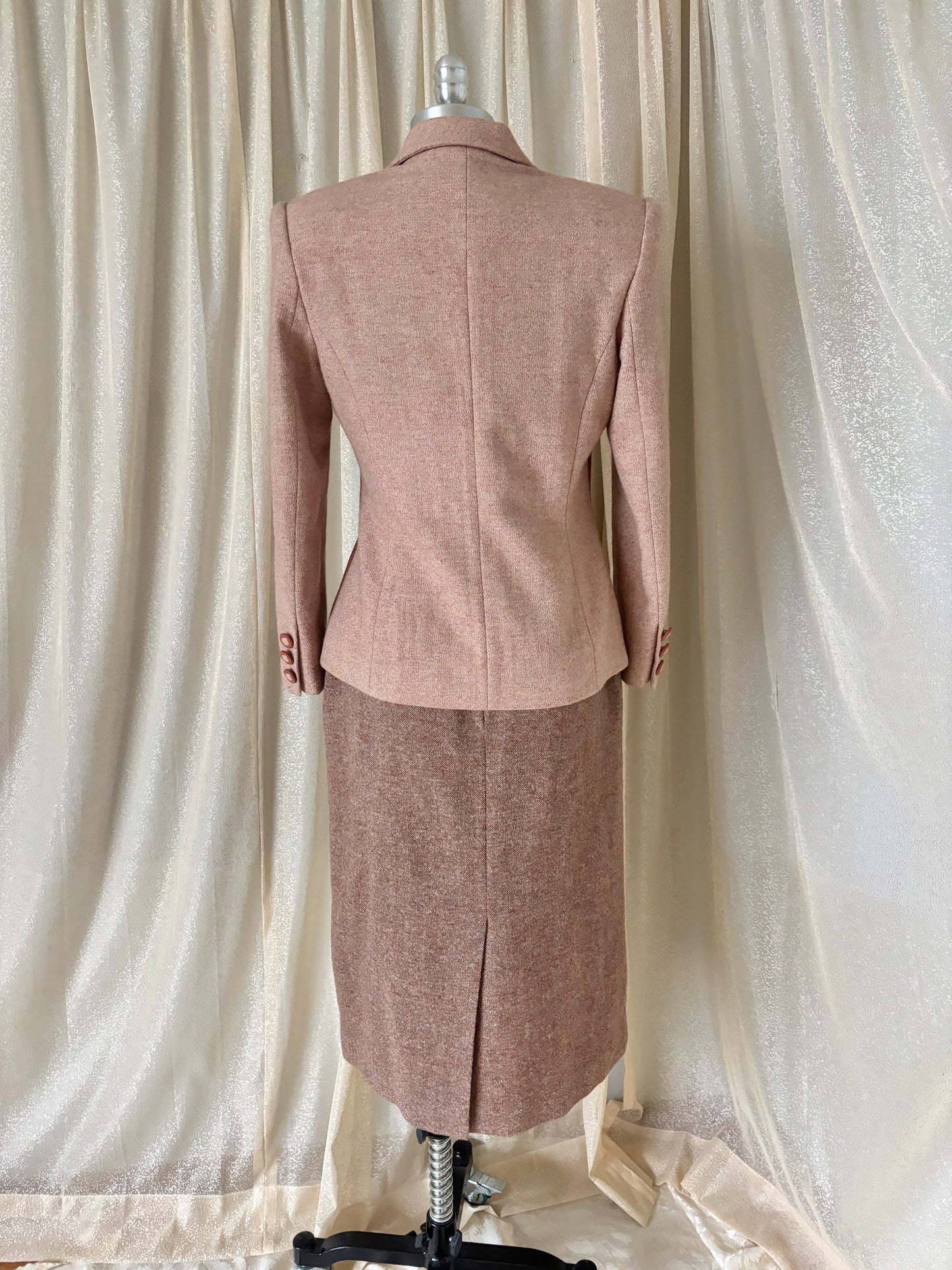 80s/90s wool curved stripe blazer