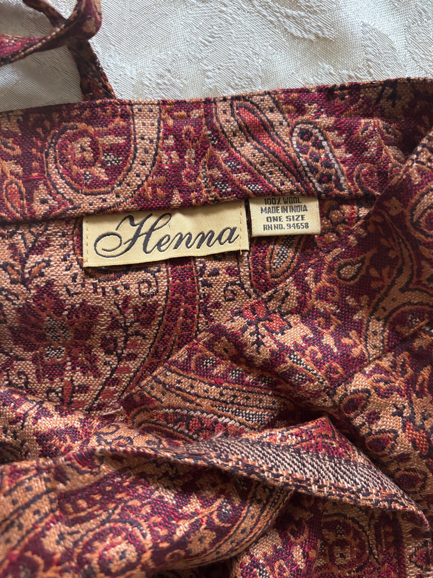 Vintage wool paisley wrap skirt