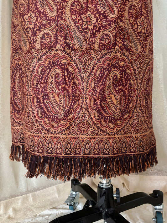 Vintage wool paisley wrap skirt