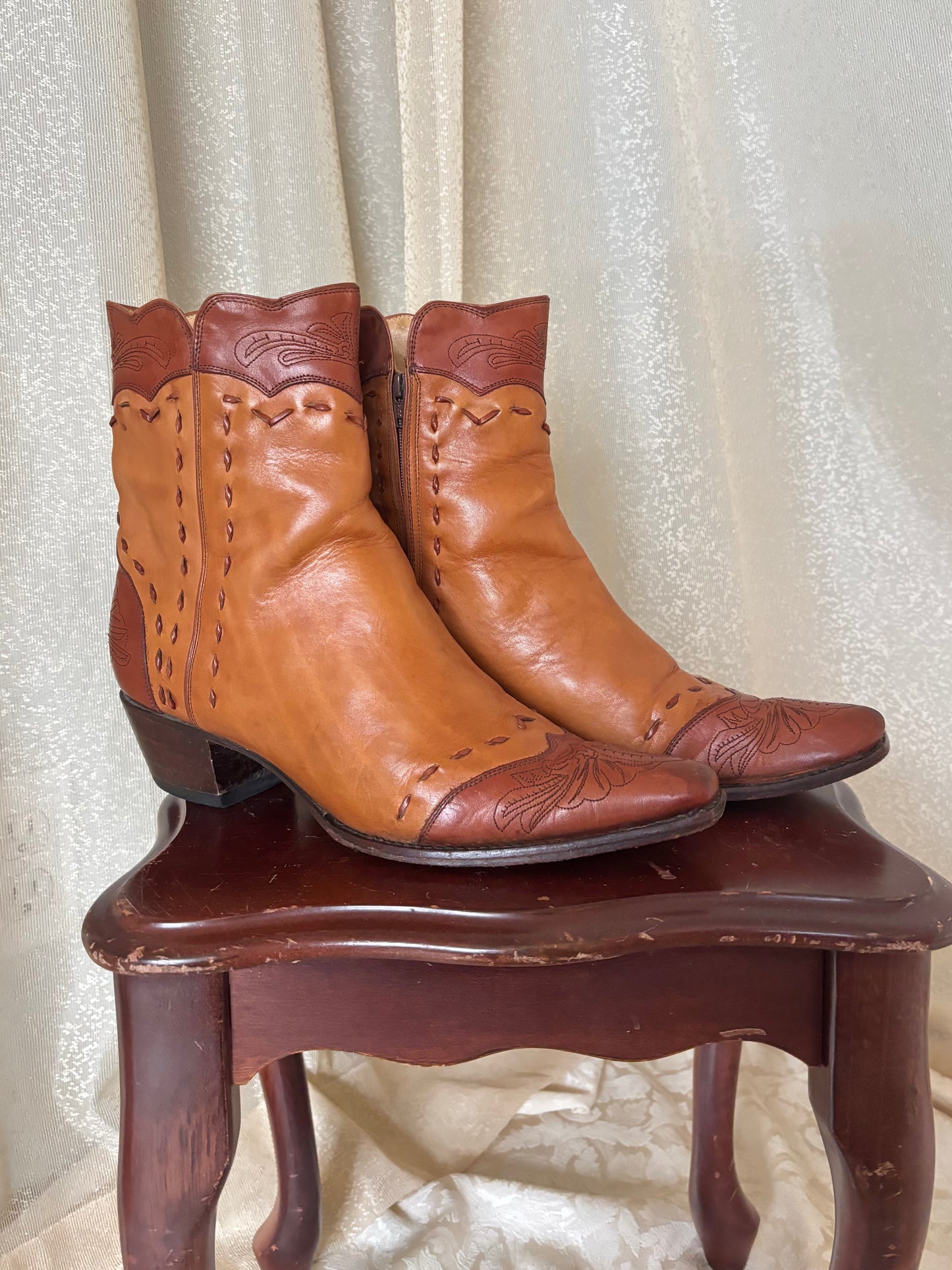 Charlie 1 Horse by Lucchese leather buckstitch ankle boots