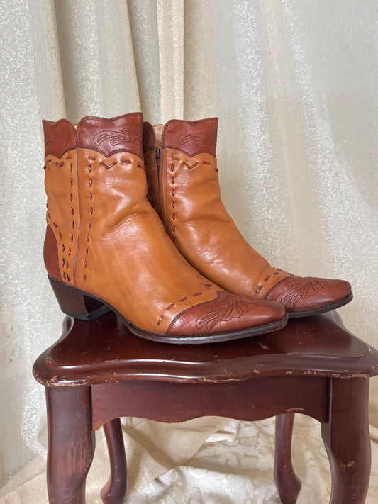 Charlie 1 Horse by Lucchese leather buckstitch ankle boots