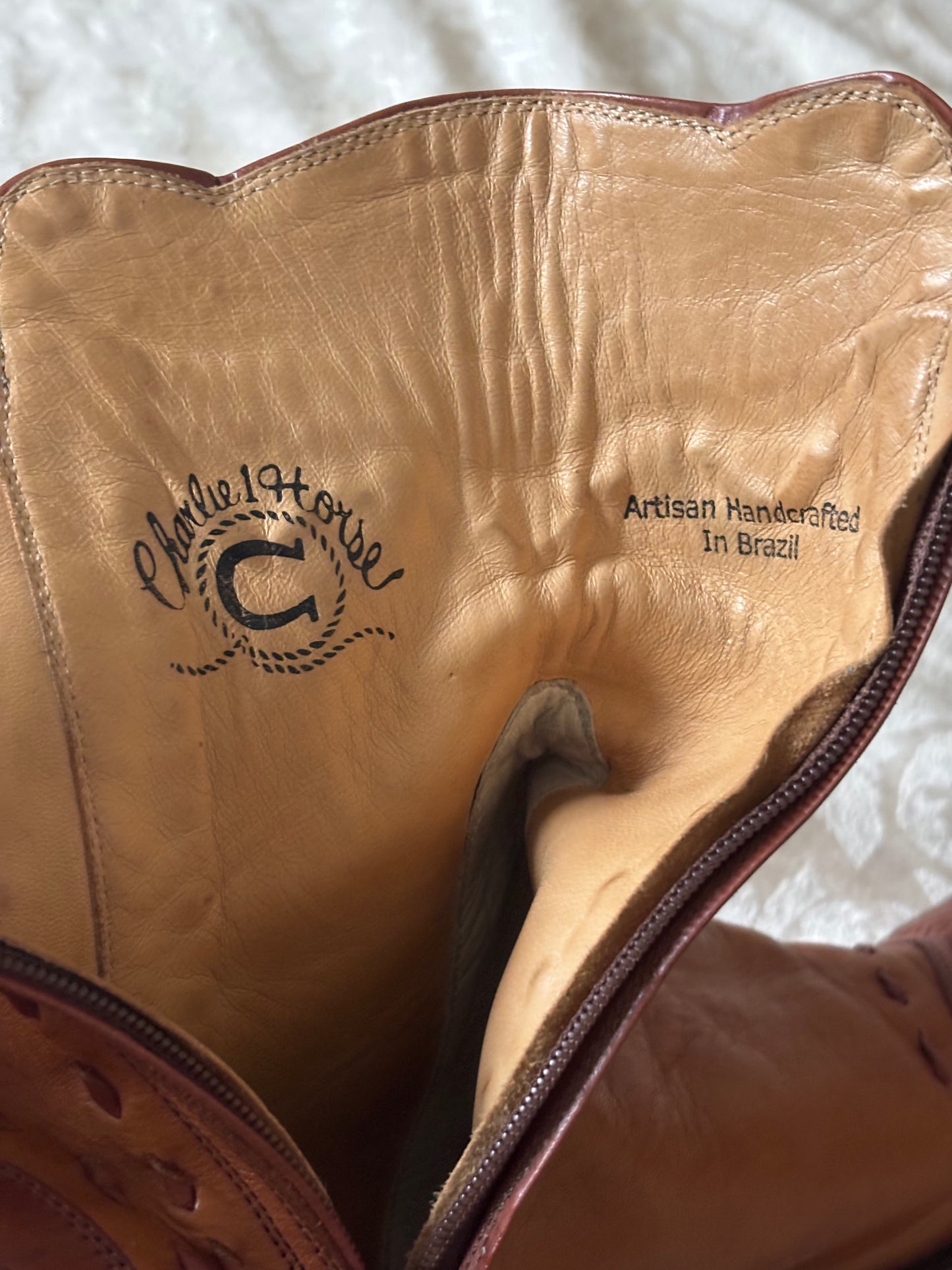 Charlie 1 Horse by Lucchese leather buckstitch ankle boots