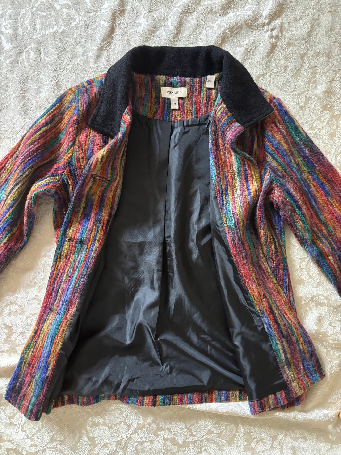 Multicolored stripe knit jacket
