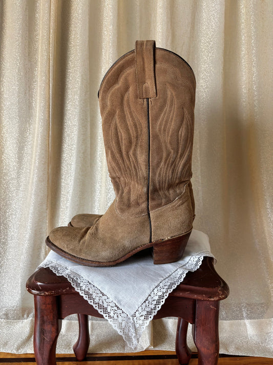 Vintage Frye suede western boots