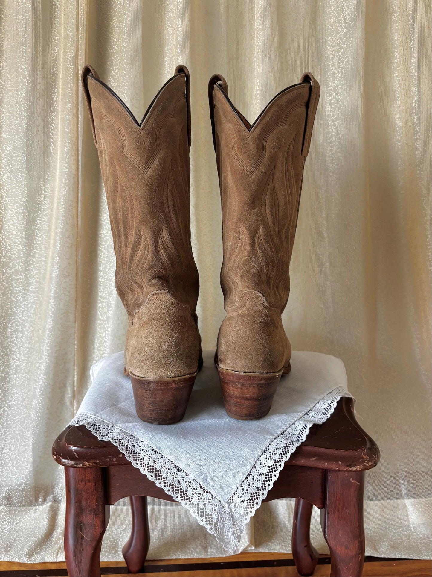 Vintage Frye suede western boots