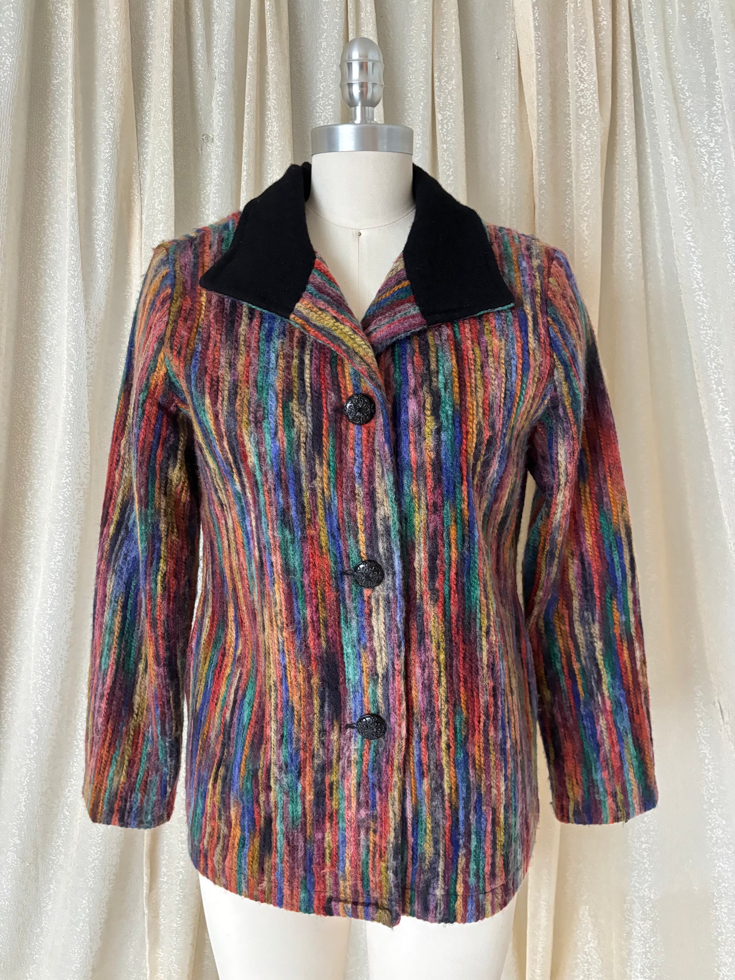 Multicolored stripe knit jacket