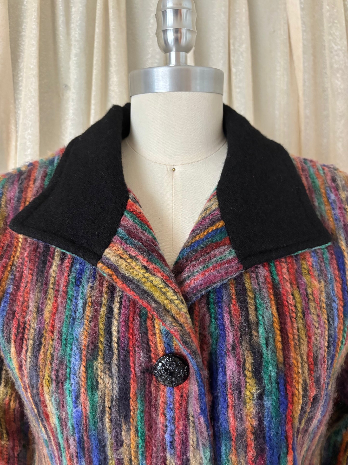 Multicolored stripe knit jacket