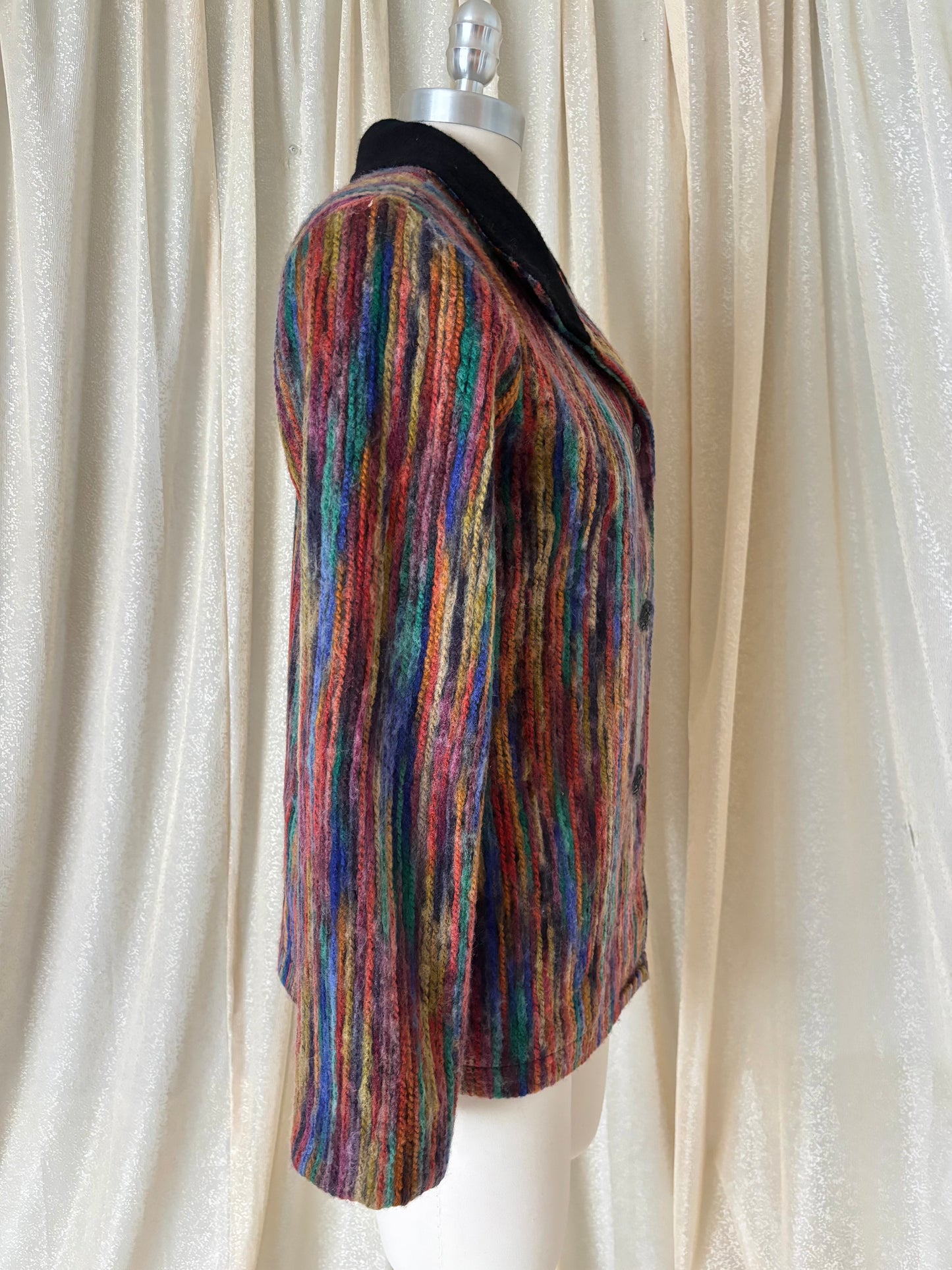 Multicolored stripe knit jacket