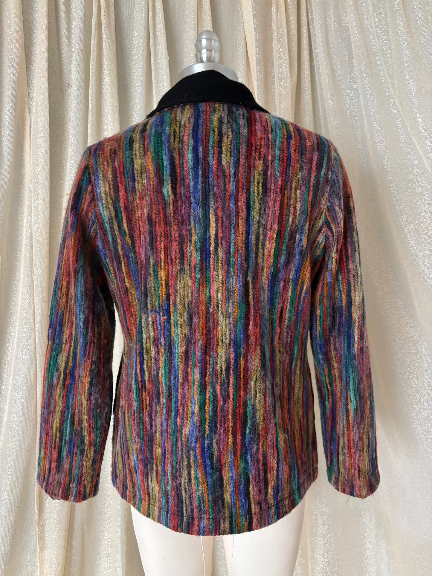 Multicolored stripe knit jacket