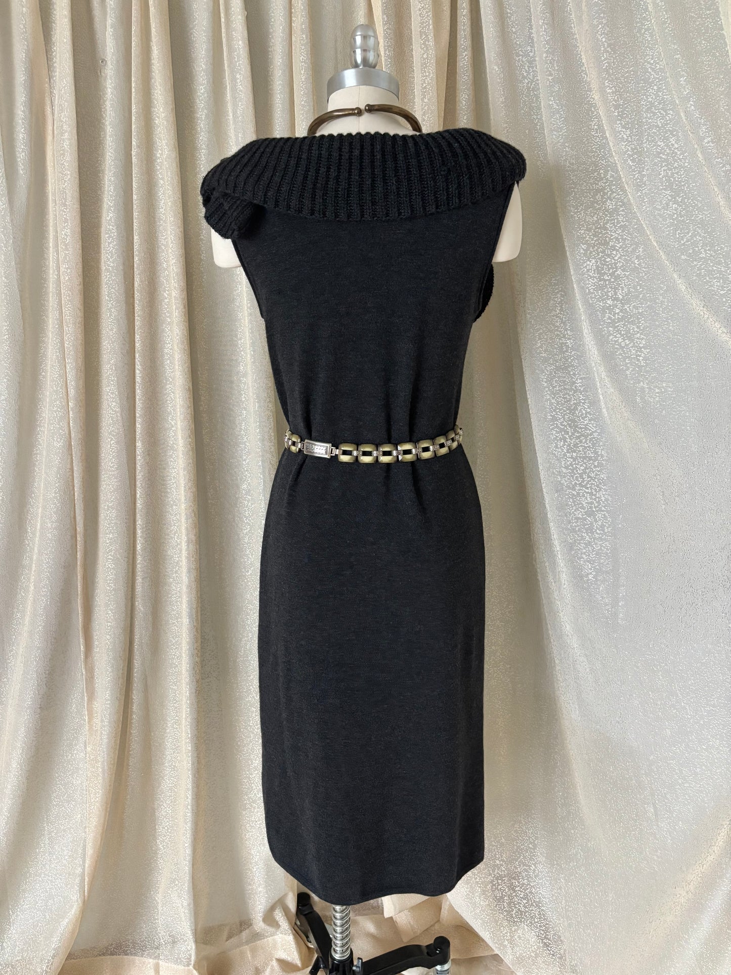 Valentino wool knit ruffle collar dress