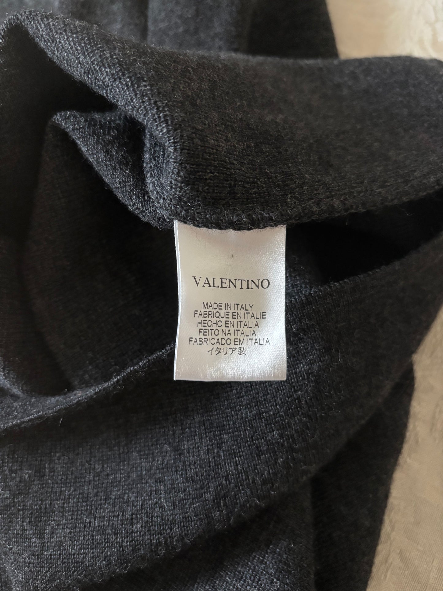 Valentino wool knit ruffle collar dress