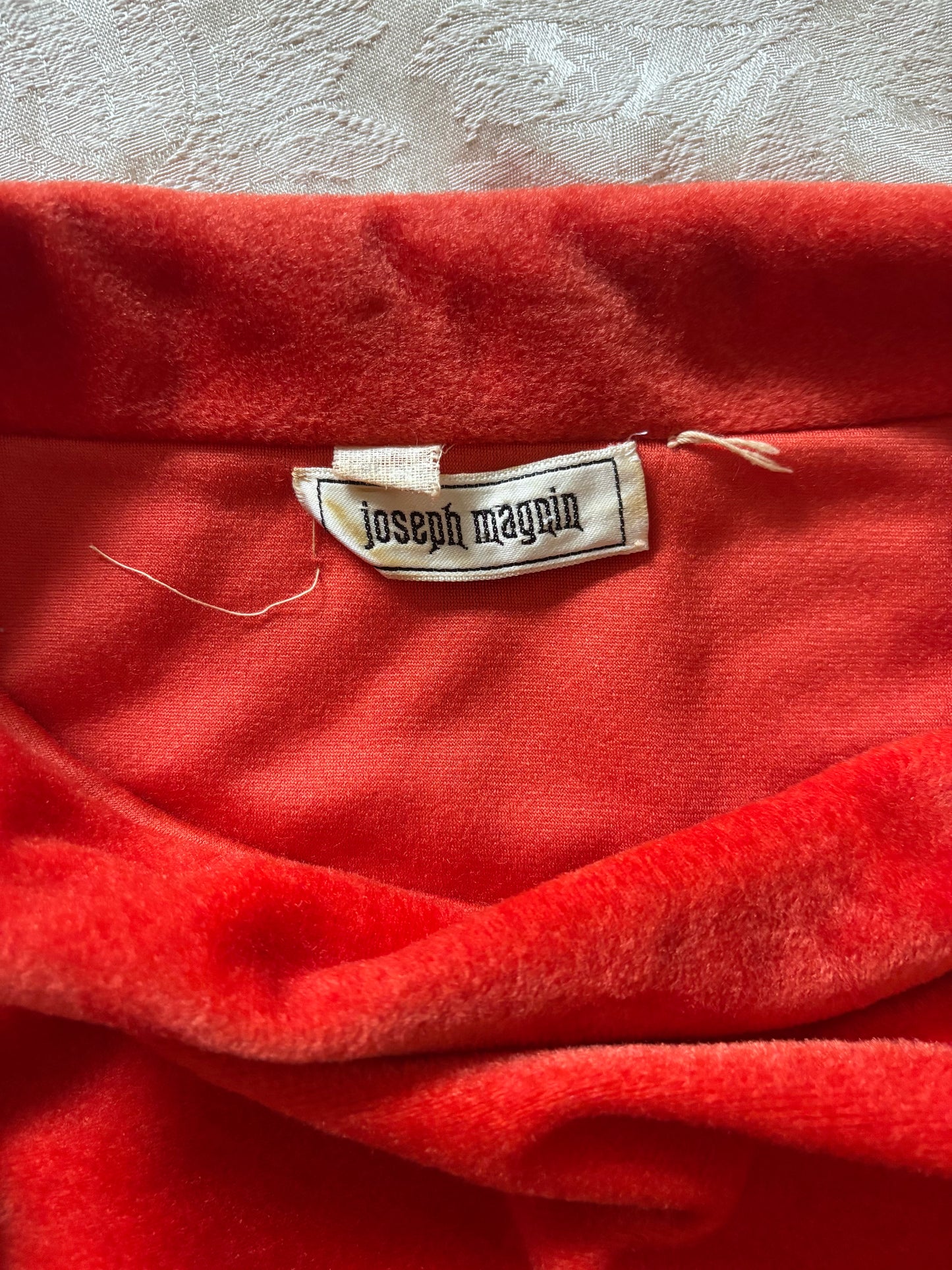 Rare 60s Joseph Magnin fringed terry velour mod shift dress