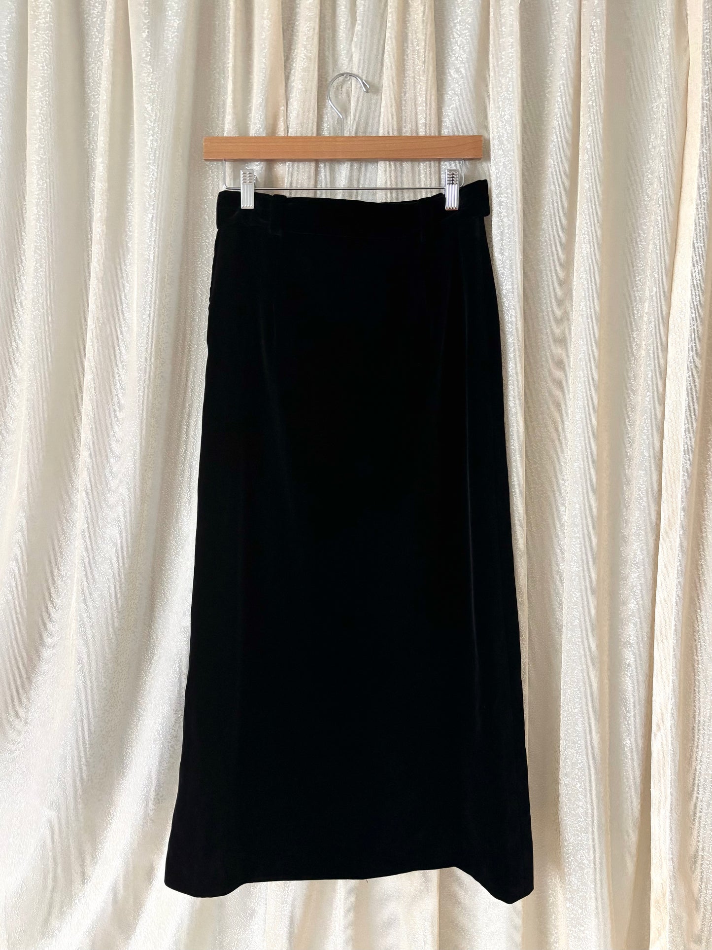 60s/70s velvet jacquard panel maxi skirt